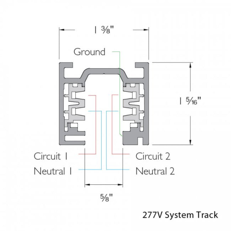 WAC WHT4 W System 4-ft Surface Mount Track, 277V