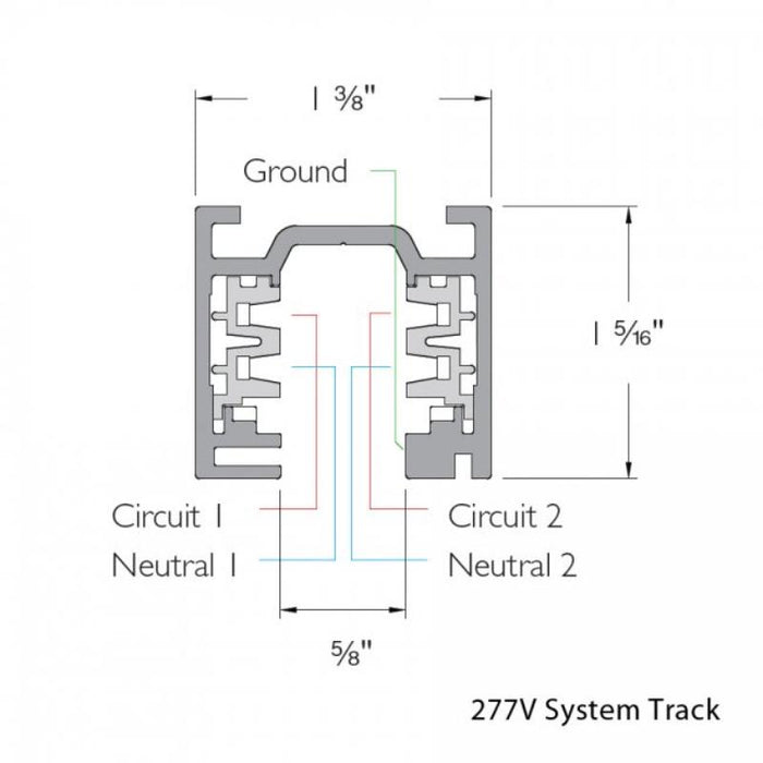 WAC WHT8 W System 8-ft Surface Mount Track, 277V