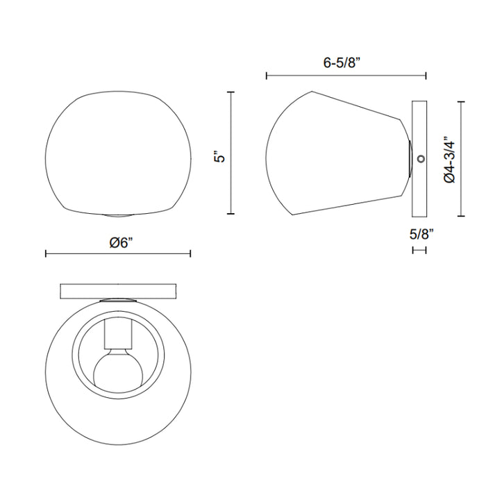 Alora Mood WV548006 Willow 1-lt 6" Wall Sconce
