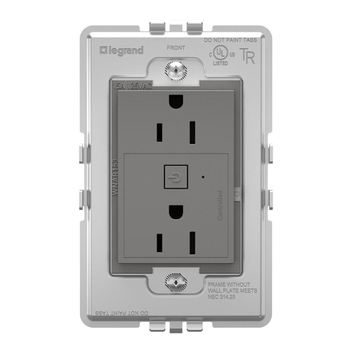 Adorne WNAR153 15A Smart Outlet with Netatmo Plus Size - Magnesium