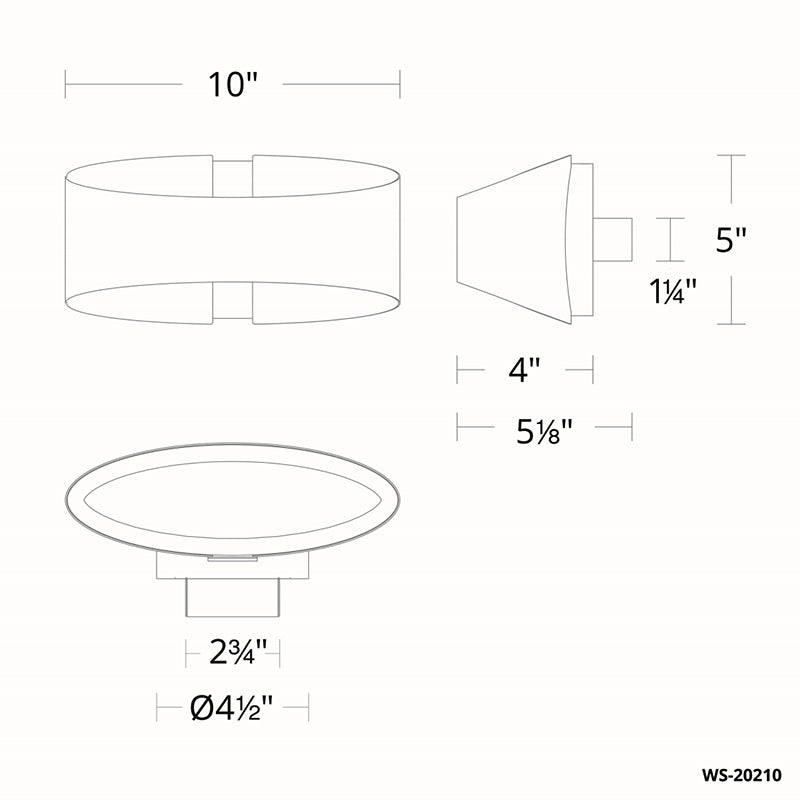 Modern Forms WS-20210 Swerve 1-lt 10" LED Wall Sconce