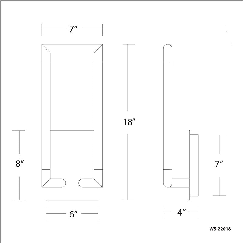 dweLED WS-22018 Posh 18" Tall LED Wall Sconce