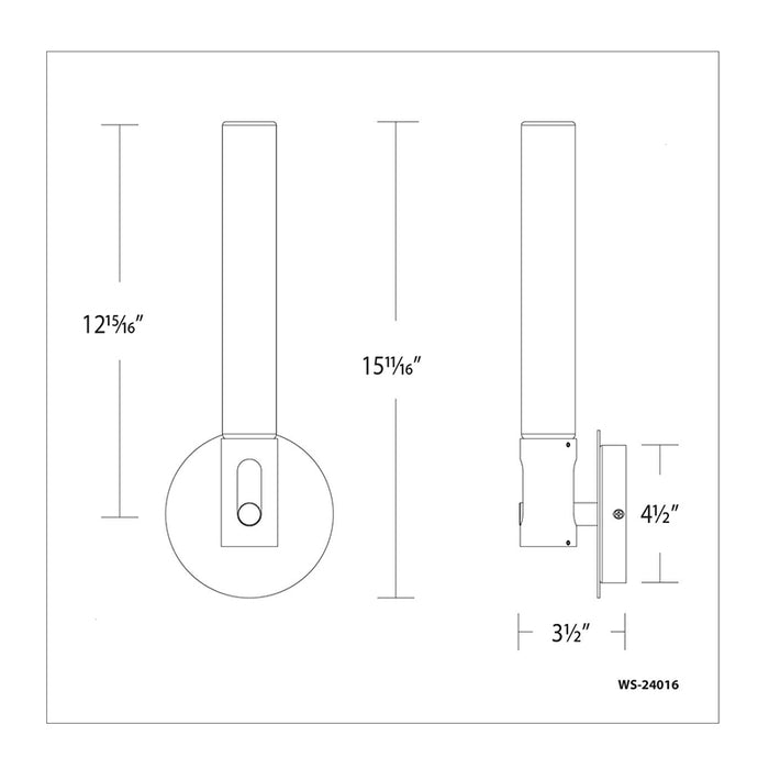 dweLED WS-24016 Clare 16" Tall LED Wall Sconce