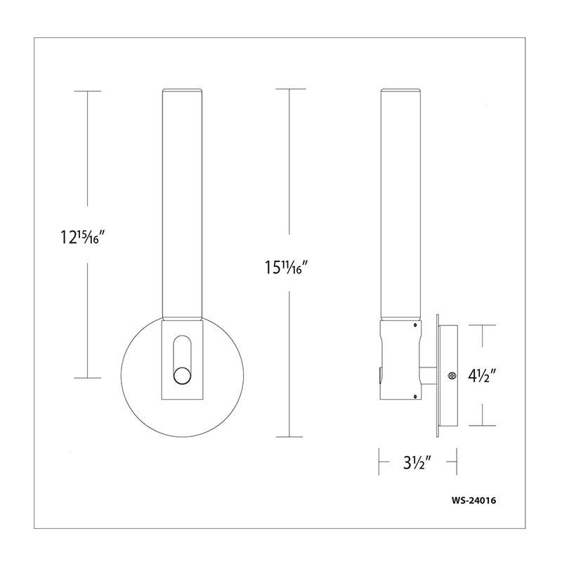 dweLED WS-24016 Clare 16" Tall LED Wall Sconce