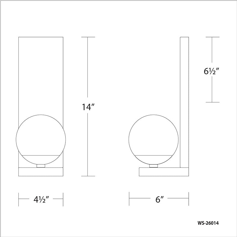 dweLED WS-26014 Hollywood 14" Tall LED Wall Sconce