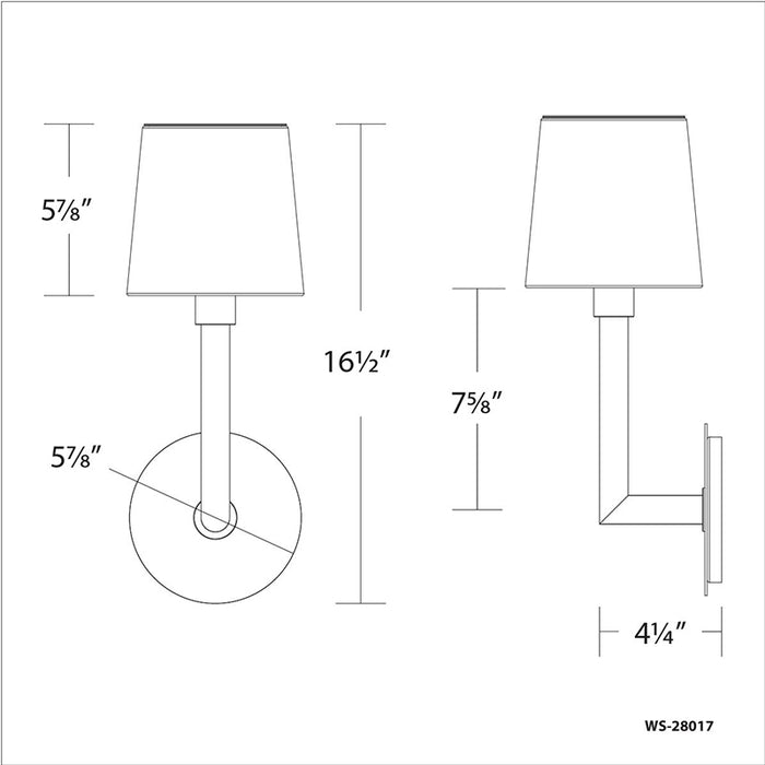 dweLED WS-28017 Jenna 17" Tall LED Wall Sconce