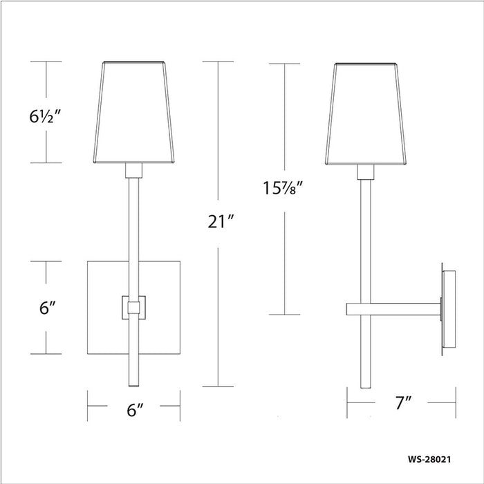 dweLED WS-28021 Seville 21" Tall LED Wall Sconce