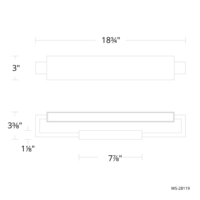 Modern Forms WS-28119 Kinsman 1-lt 19" LED Bath Sconces