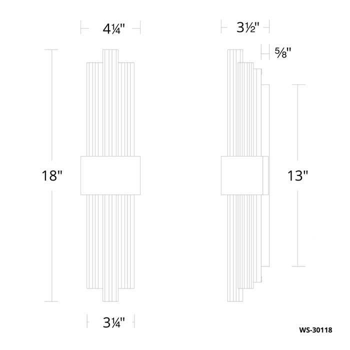 Modern Forms WS-30118 Luzerne 1-lt 18" LED Vanity