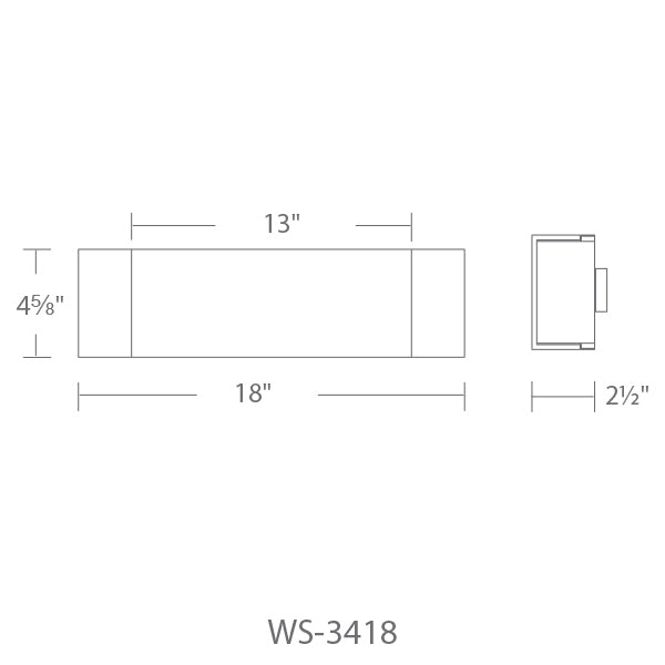 Modern Forms WS-3418 Cloud 1-lt 18" LED Bath Light