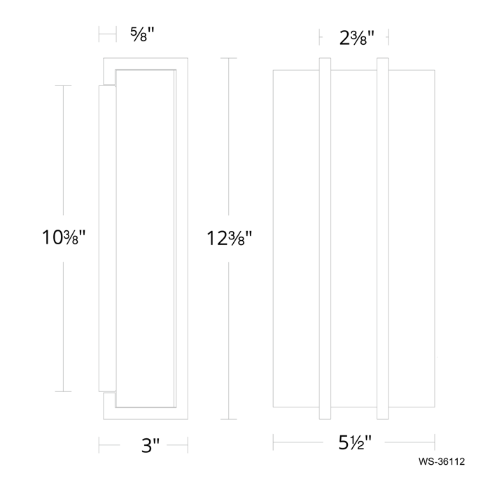 Modern Forms WS-36112 Poet 1-lt 12" Tall LED Wall Sconces