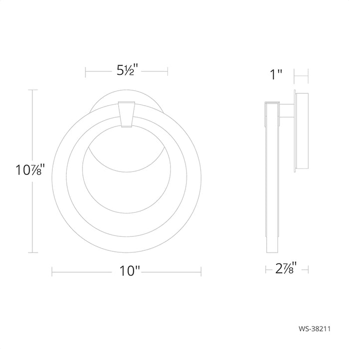 Modern Forms WS-38211 Serenity 1-lt 11" Tall LED Wall Sconce