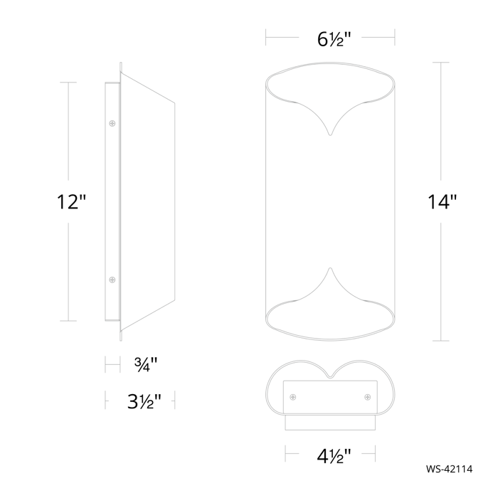 Modern Forms WS-42114 Opus 1-lt 14" Tall LED Wall Sconces