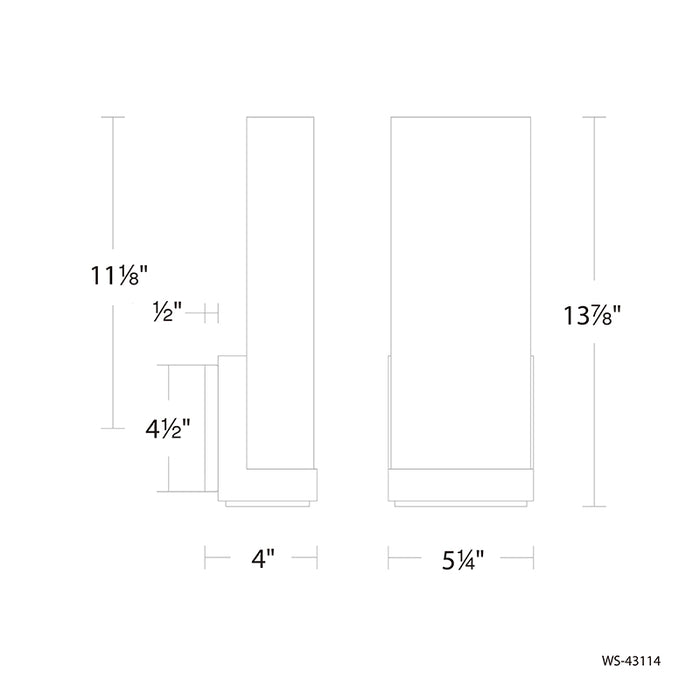 dweLED WS-43114 Coltrane 14" Tall LED Wall Sconce