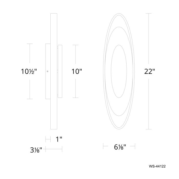 Modern Forms WS-44122 Valor 1-lt 22" Tall LED Wall Sconces