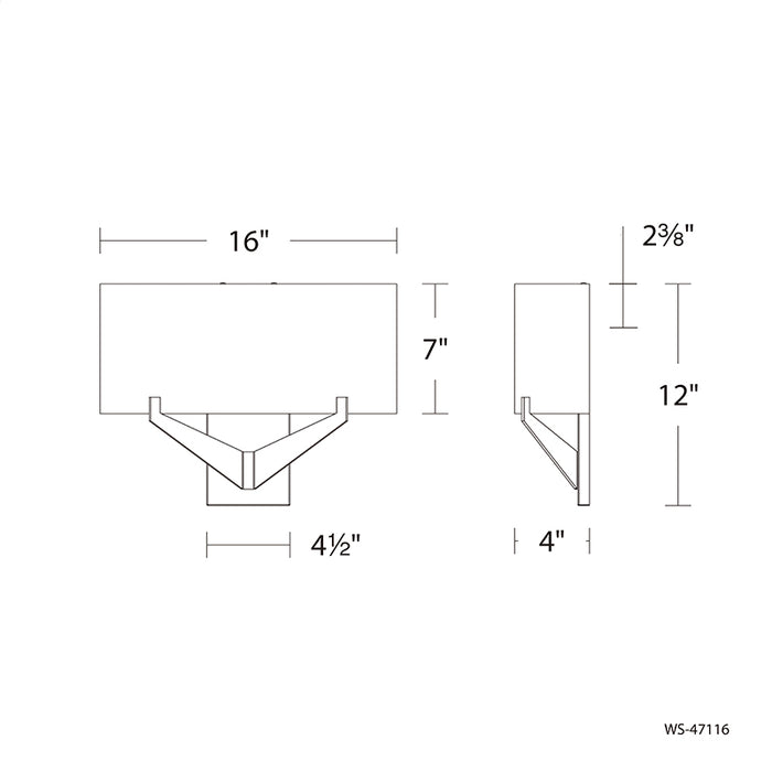 dweLED WS-47116 Fitzgerald 16" LED Wall Sconce