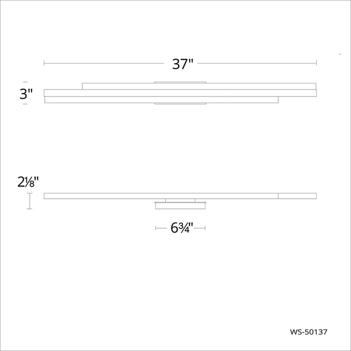 Modern Forms WS-50137 Tandem 1-lt 37" LED Bath Light
