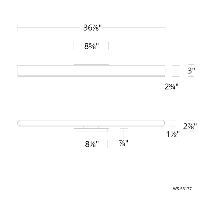 Modern Forms WS-56137 0 to 60 1-lt 37" LED Bath Sconces