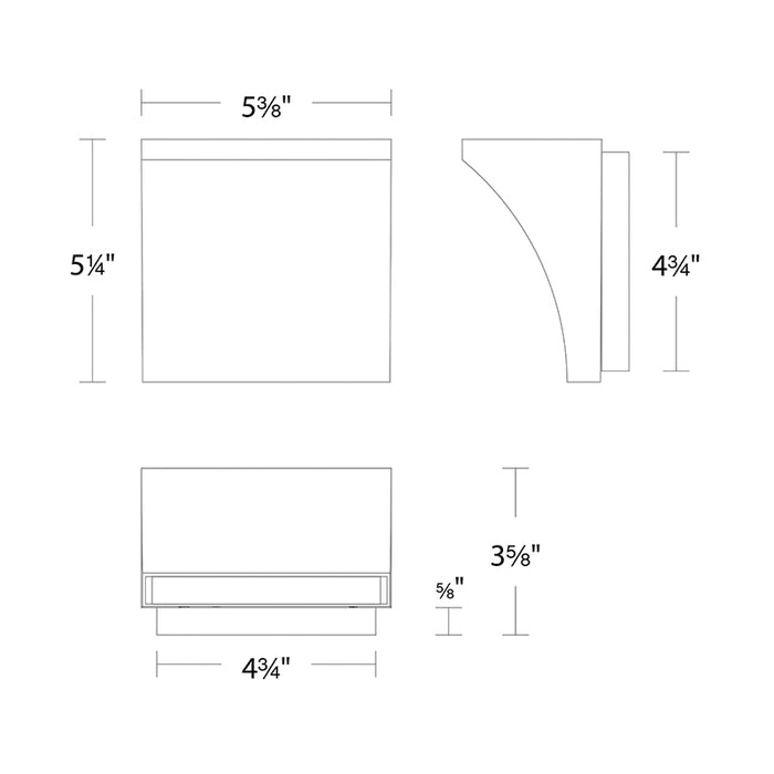 dweLED WS-57205 Cornice 2-lt 5" LED Wall Sconce