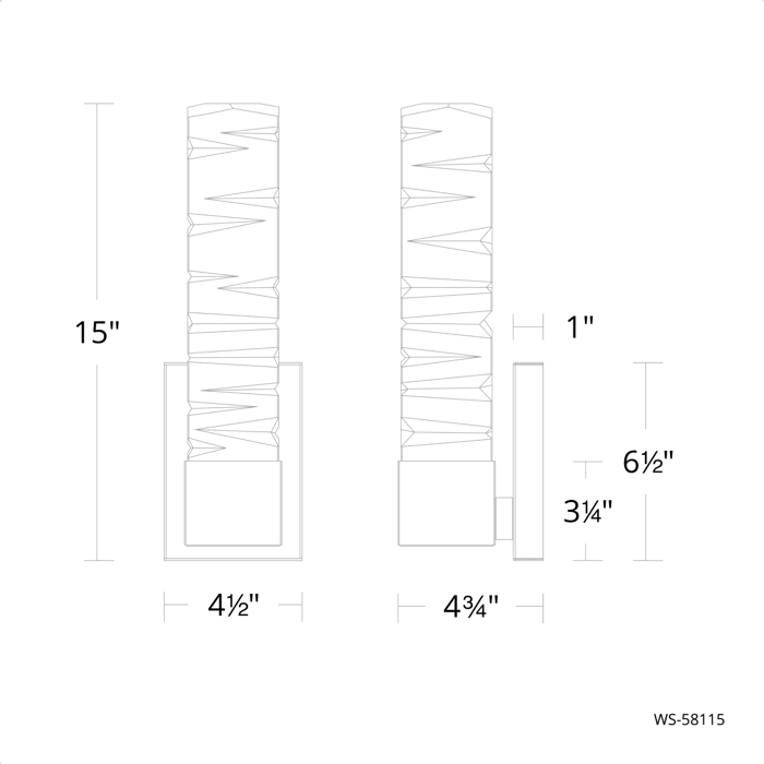 Modern Forms WS-58115 Juliet 1-lt 15" Tall LED Wall Sconces