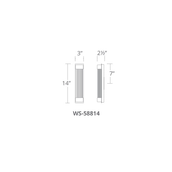 Modern Forms WS-58814 Tower 1-lt 14" Tall LED Wall Sconce