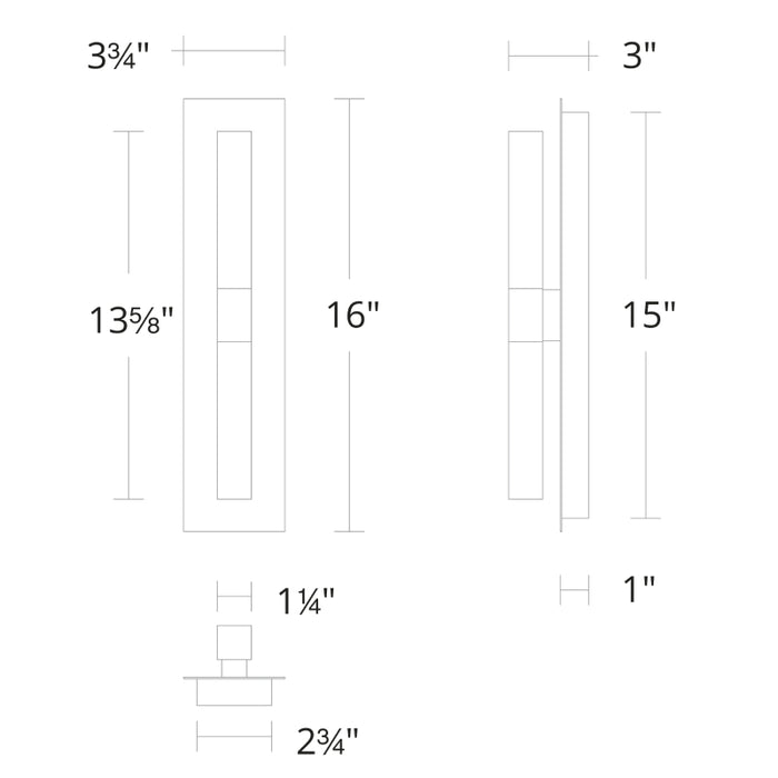 dweLED WS-61216 Camelot 2-lt 16" Tall LED Wall Sconce