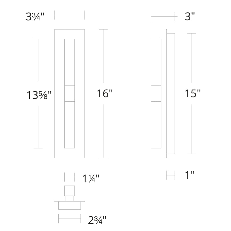 dweLED WS-61216 Camelot 2-lt 16" Tall LED Wall Sconce
