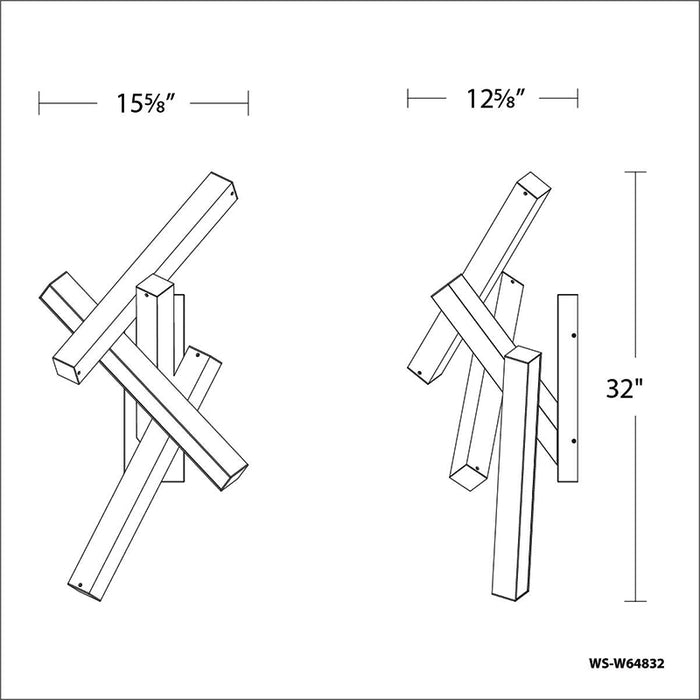 Modern Forms WS-64832 Chaos 1-lt 32" Tall LED Interior Wall Sconces