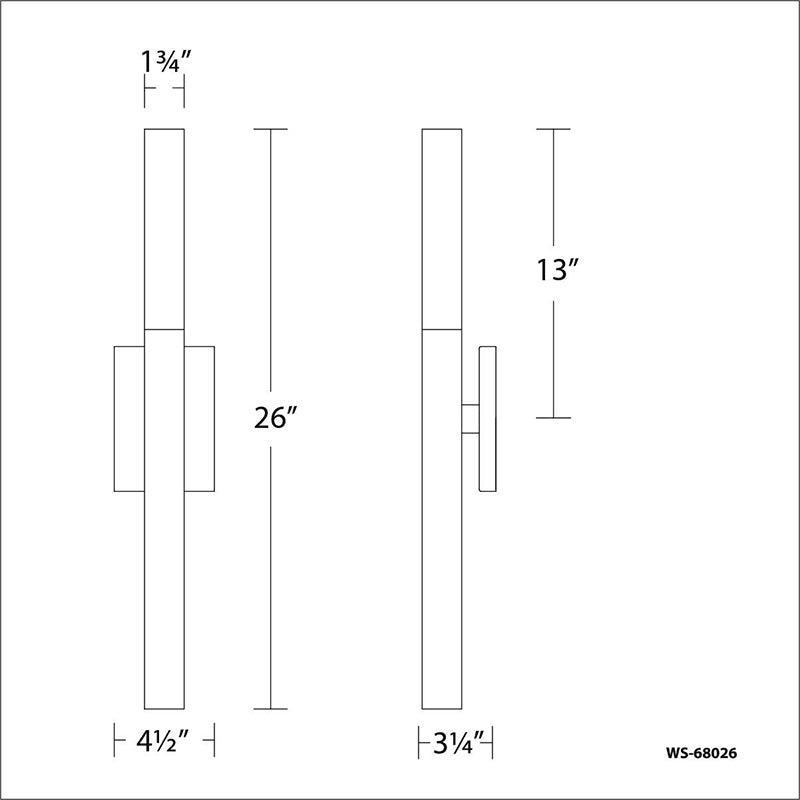 Modern Forms WS-68026 Minx 1-lt 26" Tall LED Wall Sconces