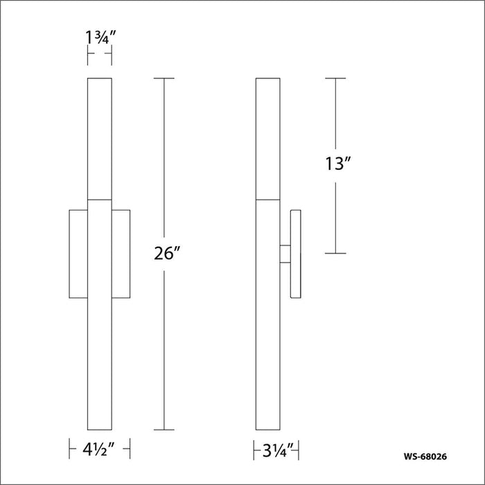 Modern Forms WS-68026 Minx 1-lt 26" Tall LED Wall Sconces