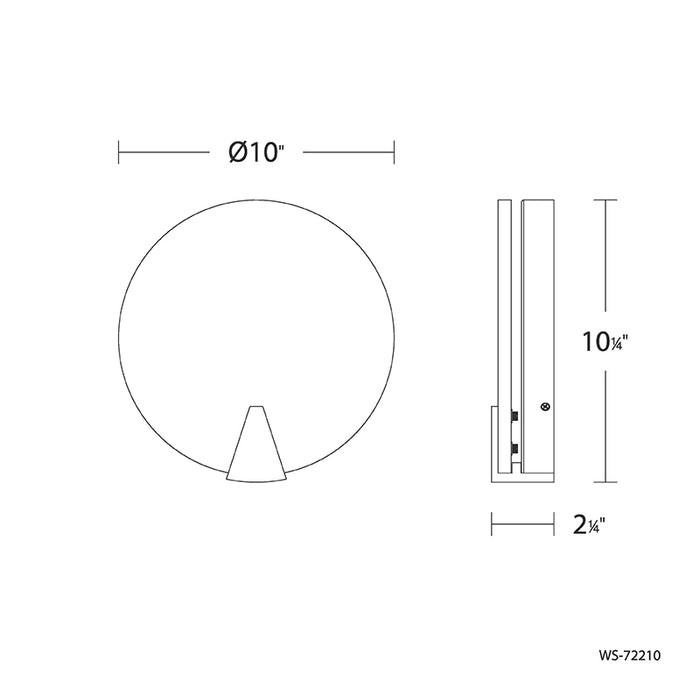 Modern Forms WS-72210 Ophelia 1-lt 10" Tall  LED Wall Sconce