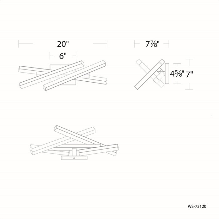 dweLED WS-73120 Parallax 4-lt 20" LED Vanity