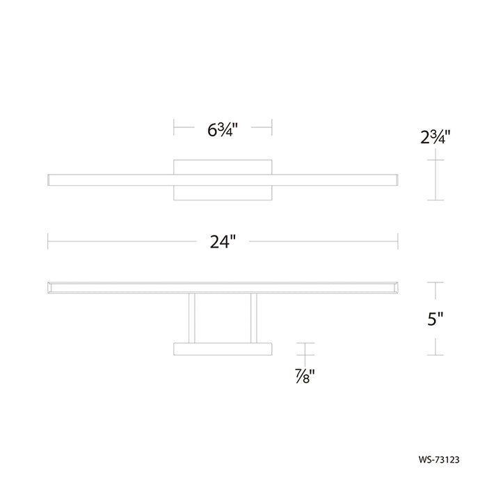 dweLED WS-73123 Parallax 24" LED Vanity