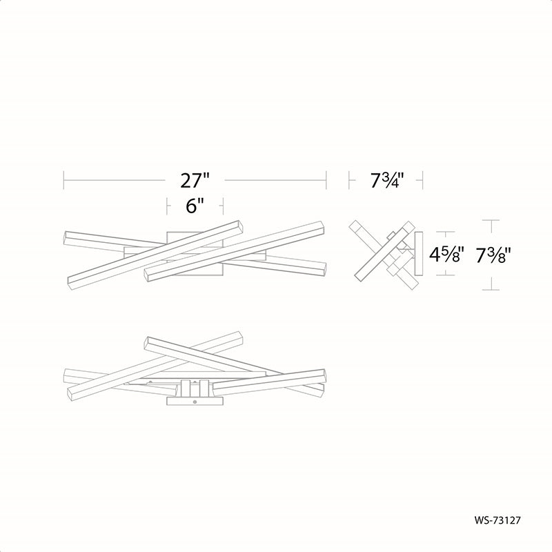 dweLED WS-73127 Parallax 4-lt 27" LED Vanity