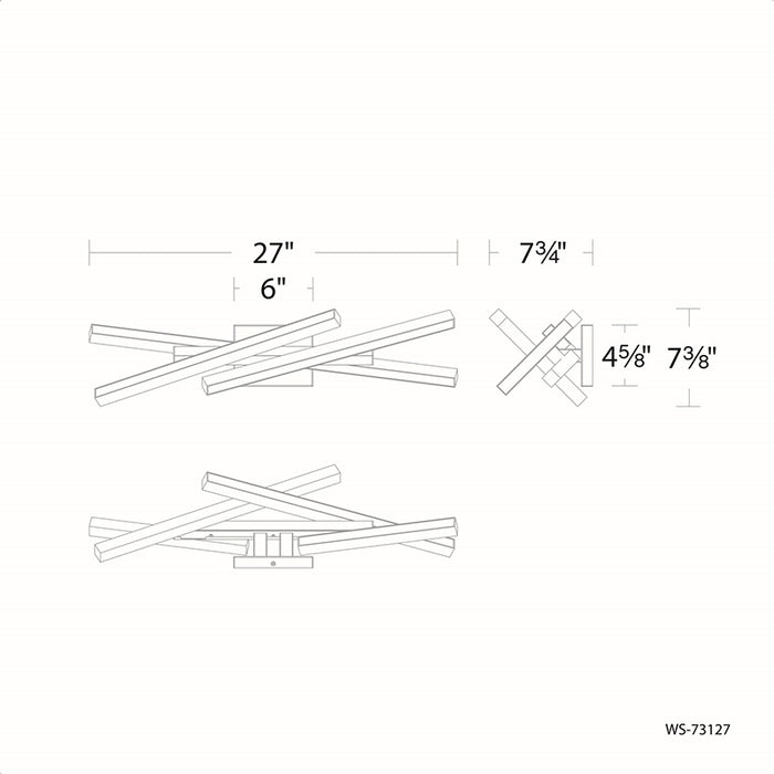 dweLED WS-73127 Parallax 4-lt 27" LED Vanity