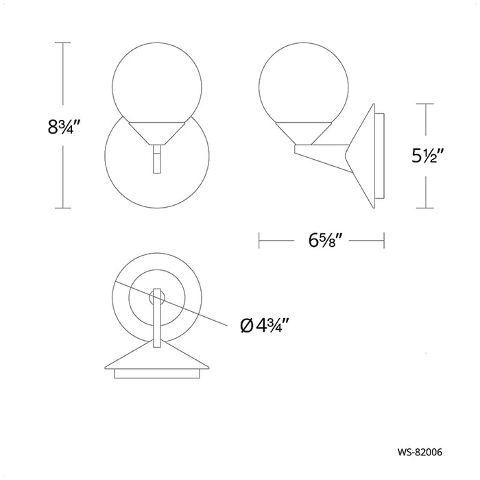 Modern Forms WS-82006 Double Bubble 1-lt 9" Tall LED Wall Sconce