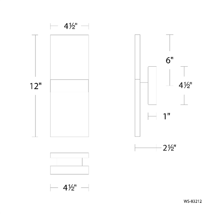 dweLED WS-83212 Roland 2-lt 12" Tall LED Wall Sconce