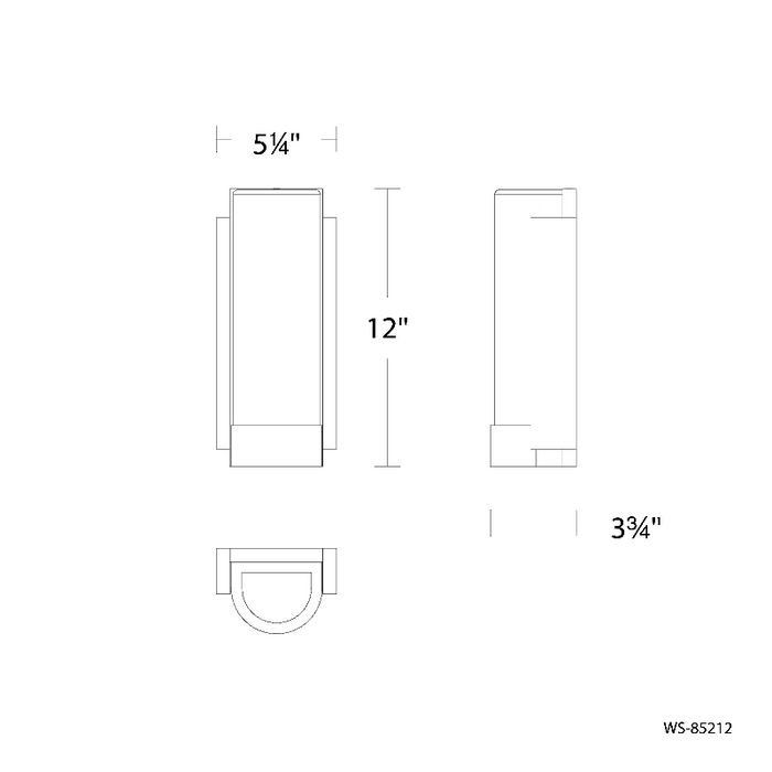 dweLED WS-85212 Blake 1-lt 12" Tall LED Wall Sconce, 2700K