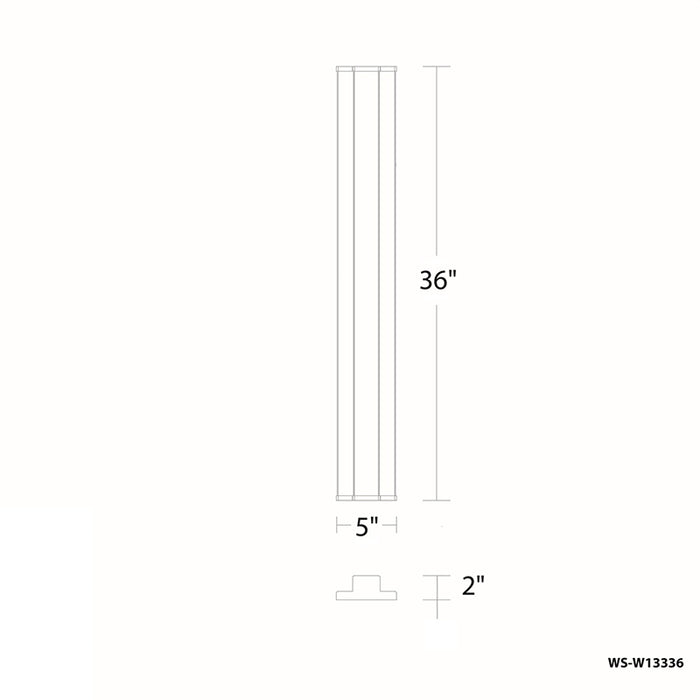 dweLED WS-W13336 Revels 1-lt 36" Tall LED Outdoor Wall Sconce