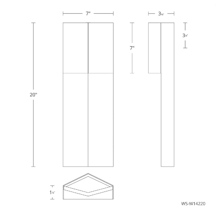 Modern Forms WS-W14220 Dusk 1-lt 20" Tall LED Outdoor Wall Sconce