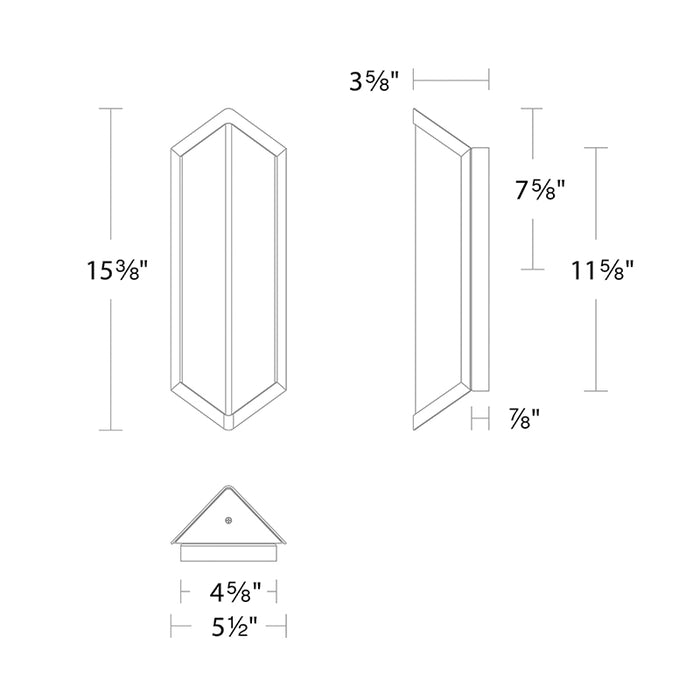 dweLED WS-W15216 Corte 1-lt 16" Tall LED Outdoor Wall Sconce