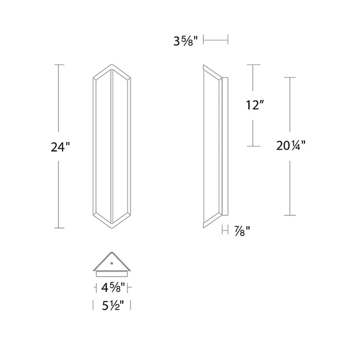 dweLED WS-W15224 Corte 1-lt 24" Tall LED Outdoor Wall Sconce