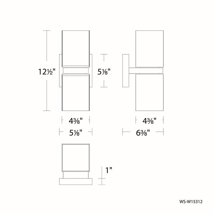 dweLED WS-W15312 Vaiation 2-lt 13" Tall LED Outdoor Wall Sconce