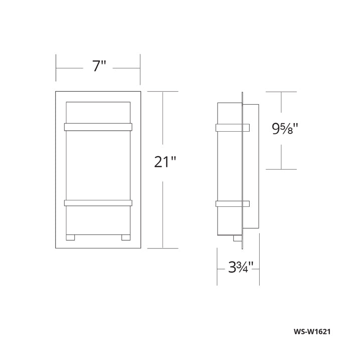 Modern Forms WS-W1621 Phantom 1-lt 21" Tall LED Outdoor Wall Light