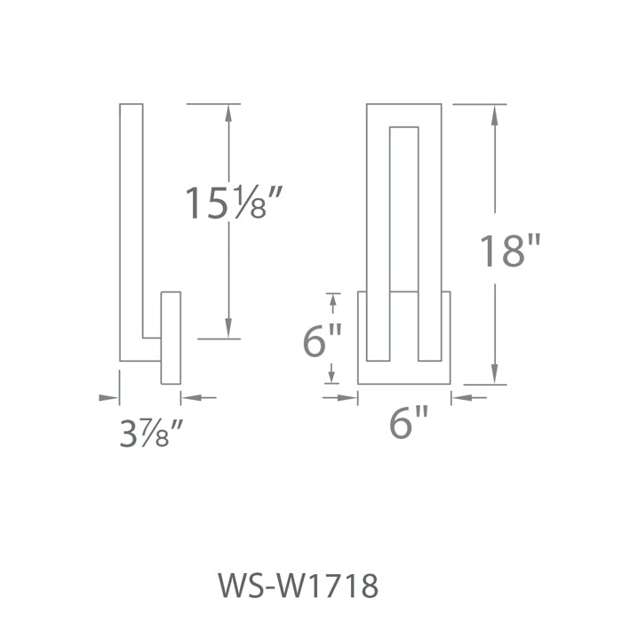 Modern Forms WS-W1718 Forq 18" Tall LED Outdoor Wall Light