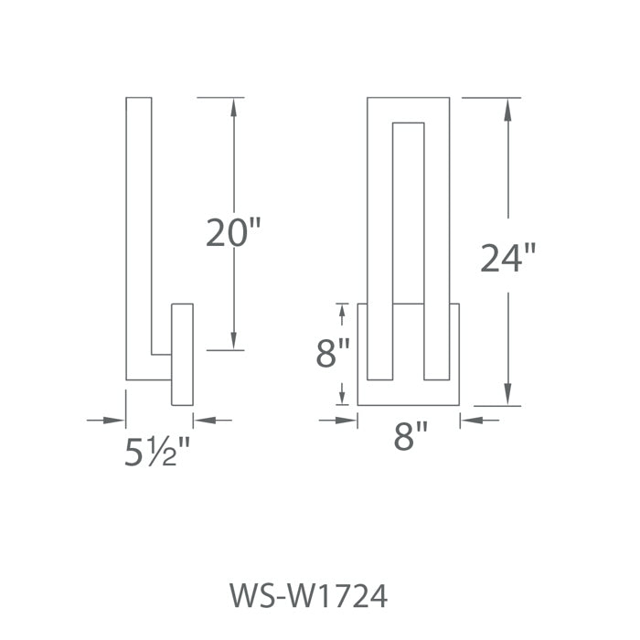 Modern Forms WS-W1724 Forq 24" Tall LED Outdoor Wall Light