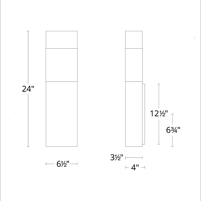Modern Forms WS-W18224 Monarch 1-lt 24" Tall LED Outdoor Wall Sconces
