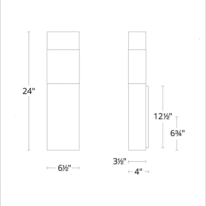 Modern Forms WS-W18224 Monarch 1-lt 24" Tall LED Outdoor Wall Sconces