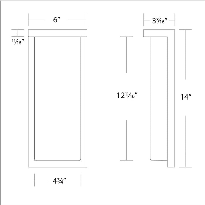 WAC WS-W190114 Vega 14" LED Wall Sconce