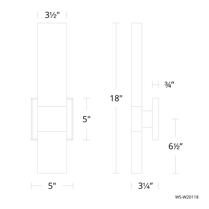 Modern Forms WS-W20118 Reflect 18" Tall LED Outdoor Wall Light